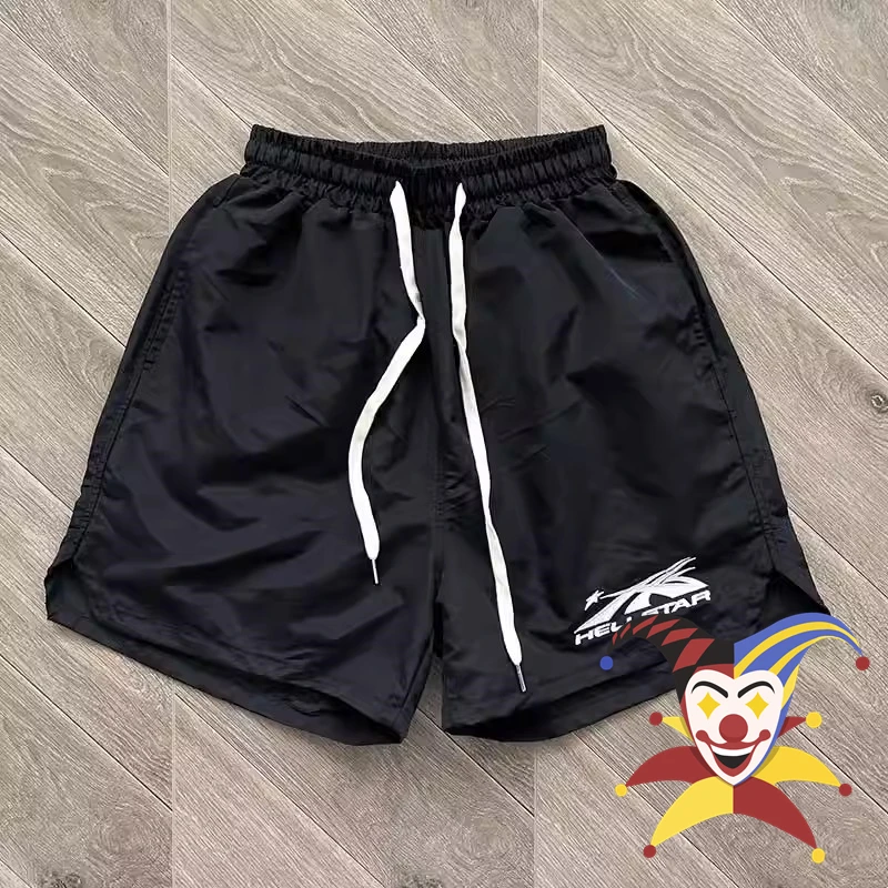 

Embroidery Hellstar Studios Black Shorts Men Women Best Quality Drawstring Oversize Breeches