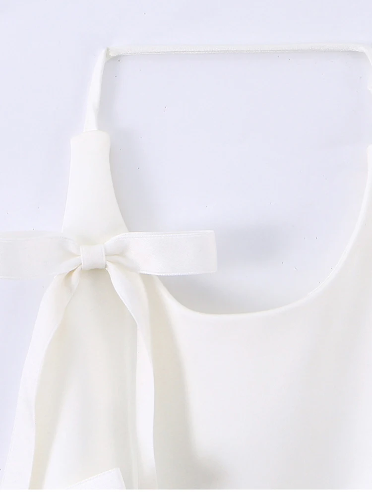 Women's Bow Halter Top 2025 New Sleeveless Backless Sexy Short Tops Fashion Personality Elegant Summer Top