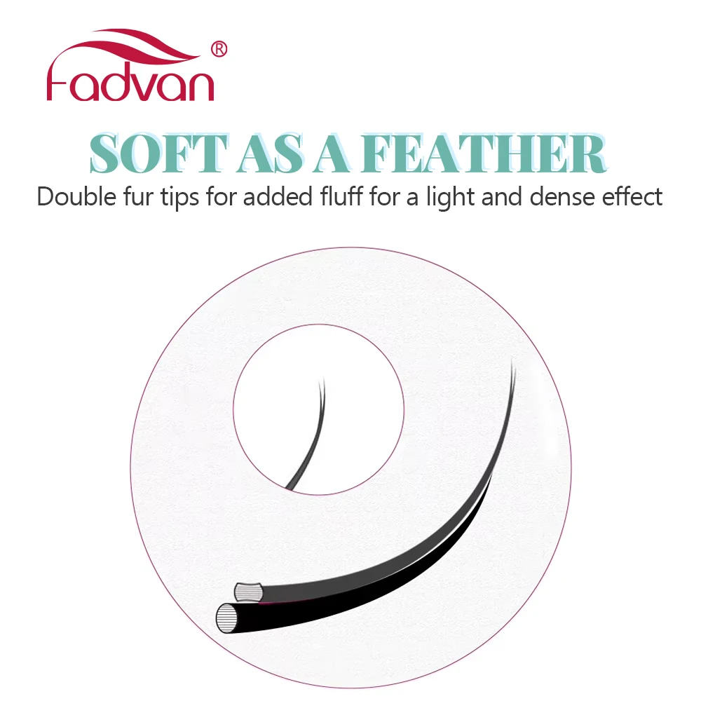 Fadvan Ellipse Flat Eyelash 0.15/0.20 Silk Classic Individual Lashes Extension Natural Faux Mink Eyelashes Wire Matte Black — view 3