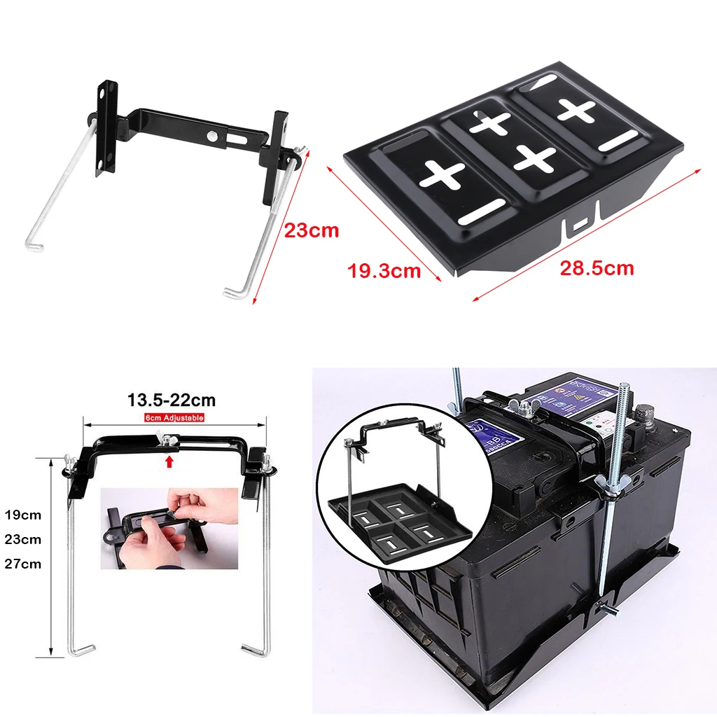 28cm 34cm Universal Battery Tray Bracket Kit 27cm Car Fixed Battery Holder Hold Down Bolts Clamp Bracket for SUV Marine Boats battery holder battery hold down clamp bracket battery clamp