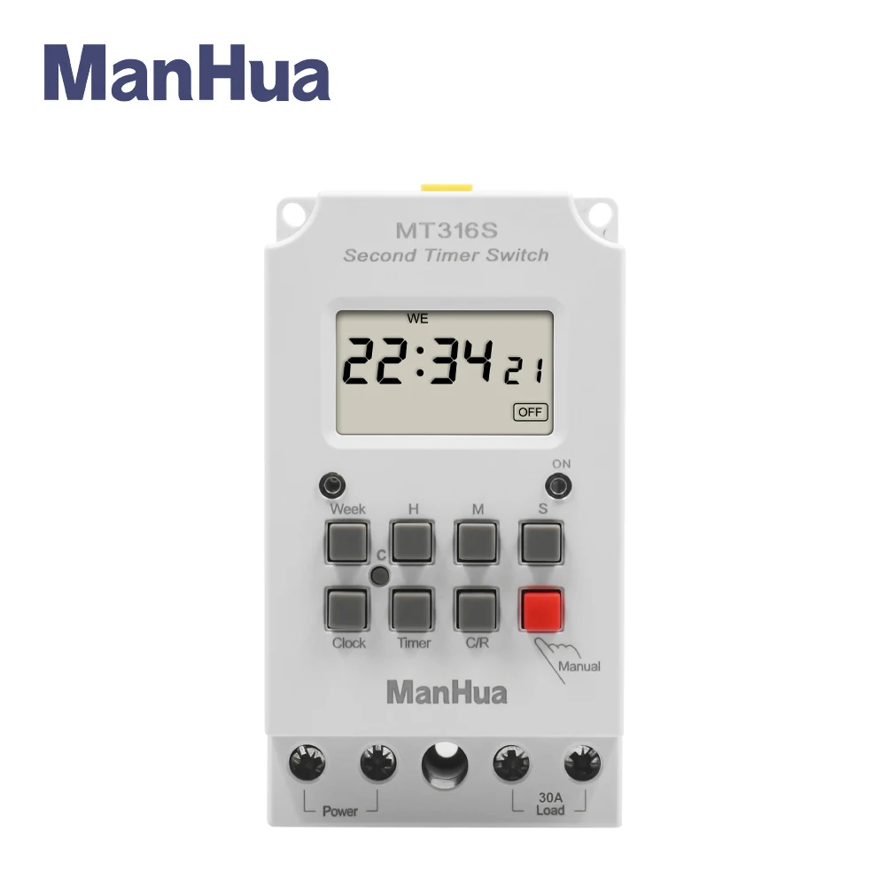 

ManHua MT316S 220VAC 30A Digital Automatic Electronic Programmable Timer Switch with CE Temporizador Digital