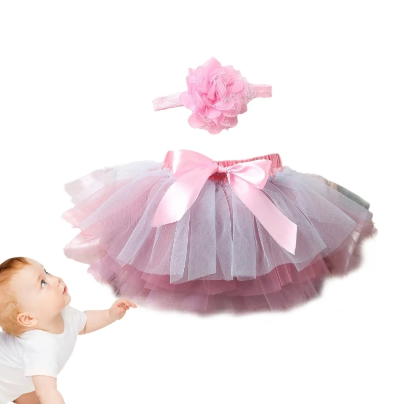 

Baby Girl Mesh Skirt with Headband Set for Newborn PhotographySessions Present