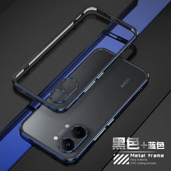Luxury Aluminum Alloy Frame Shockproof Case with Bare - skin Feel and Metal Lens Protector for Redmi Turbo5 Max (Blue silver)