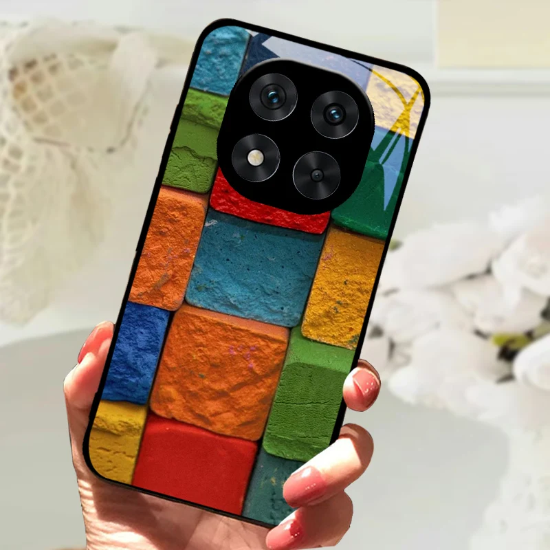 Cute Animal Tempered Glass Phone Case with Shockproof Bumper