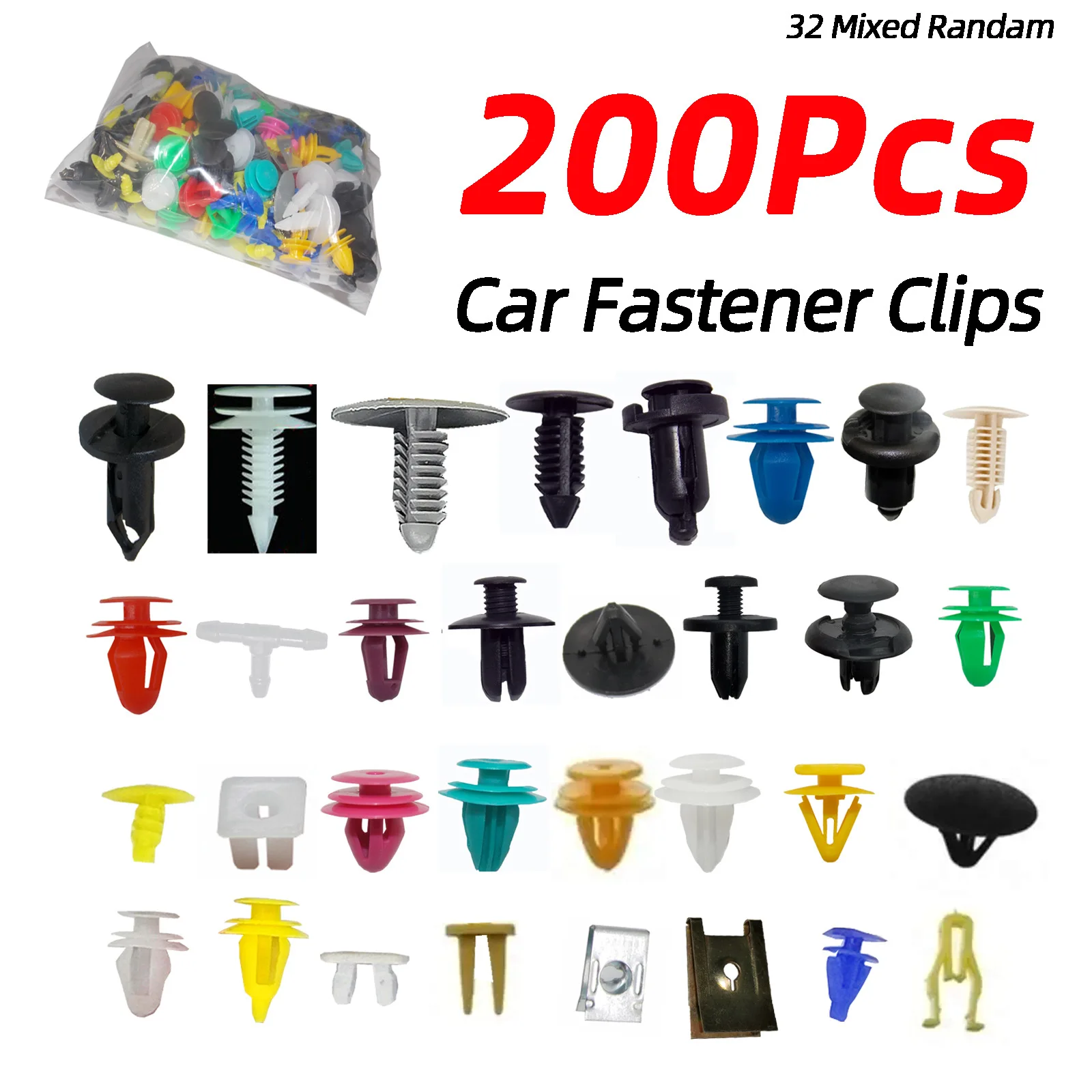 500/200/100PCS 혼합 자동차 차량 패스너 범퍼 클립 리테이너 리벳 도어 패널 펜더 라이너 Universal Fit All Car