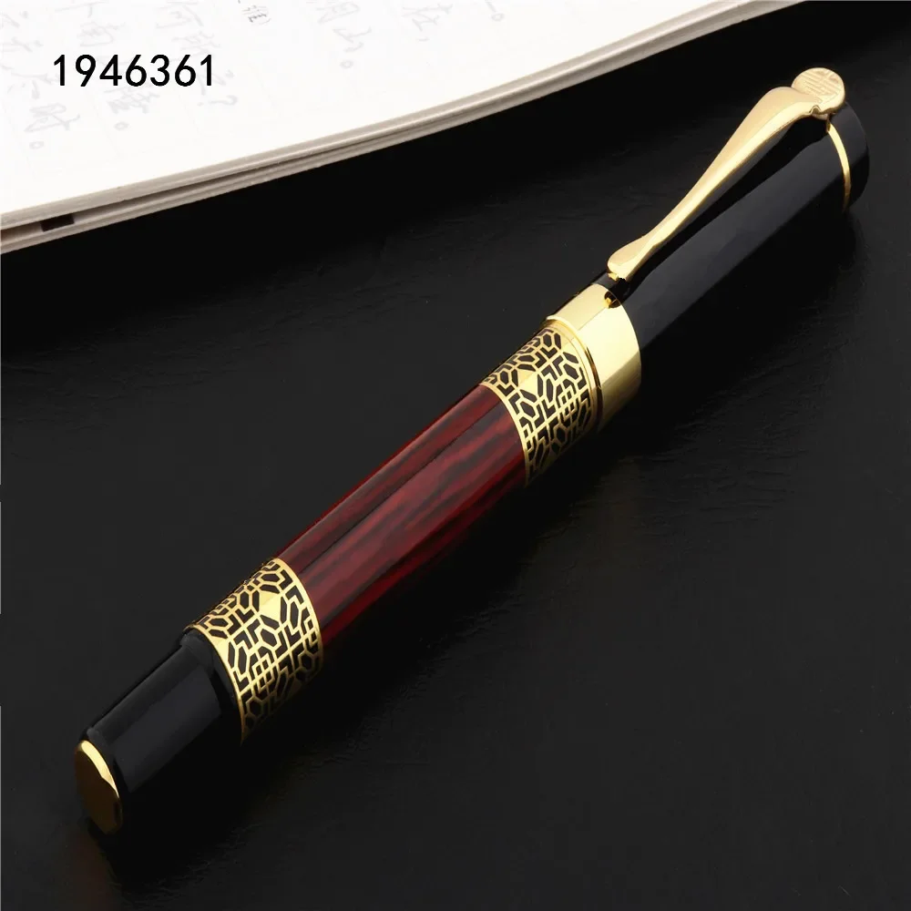 Fountain Pen 530 Golden carving Mahogany Business office School student office Supplies Ink pen
