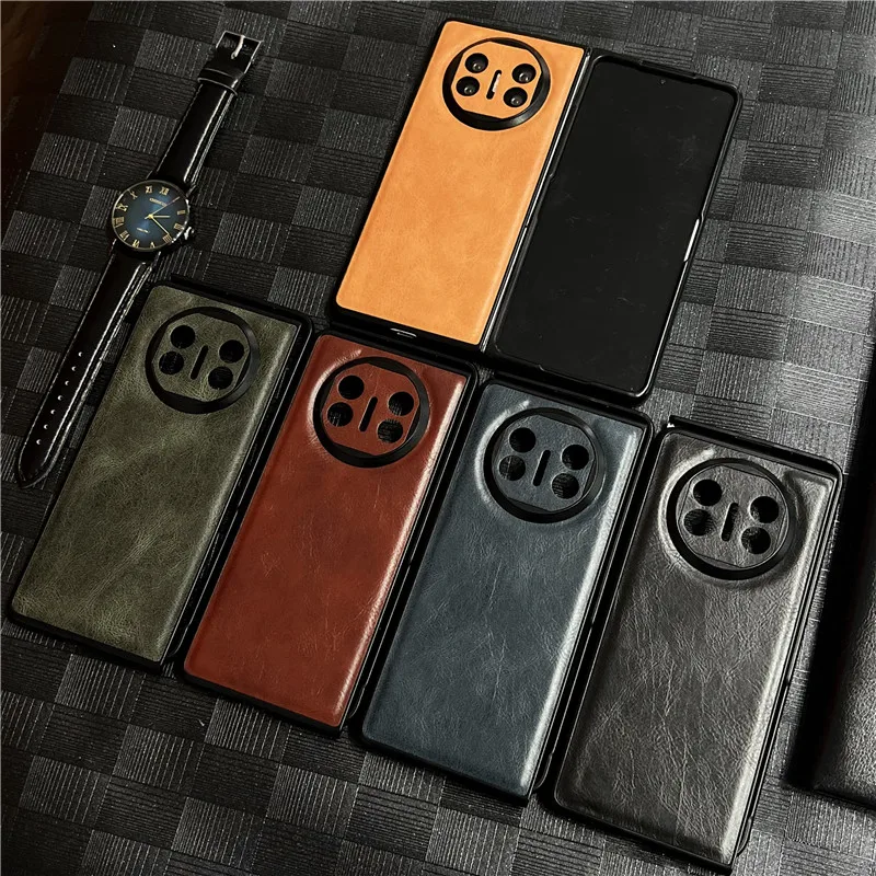 

Pu Leather Phone Case For HuaWei Mate X5 Solid Color Protect Shell Cover