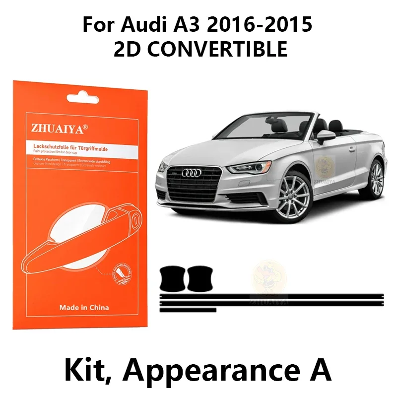 

Защитная пленка для края дверной ручки, защитная пленка из ТПУ для Audi A3 2016-2015 2D, автомобильные аксессуары-трансформеры