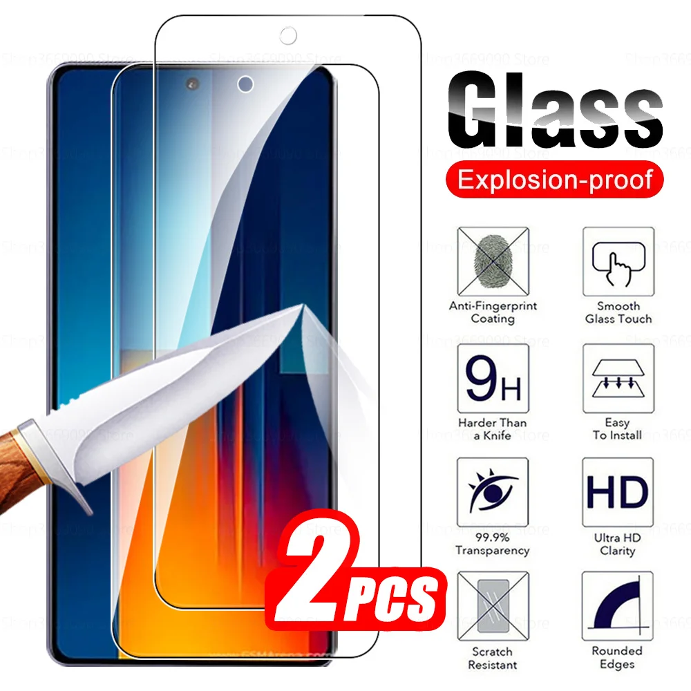 

2Pcs Tempered Glass For Xiaomi Poco M6 Pro 4G Protective Glass Pocophone Poko M6Pro M 6 Pro Screen Protectors Safety Cover Film