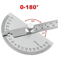 14cm 180 Degree Adjustable Protractor Multifunction Stainless Steel Roundhead Angle Ruler Mathematics Measuring Tool 2