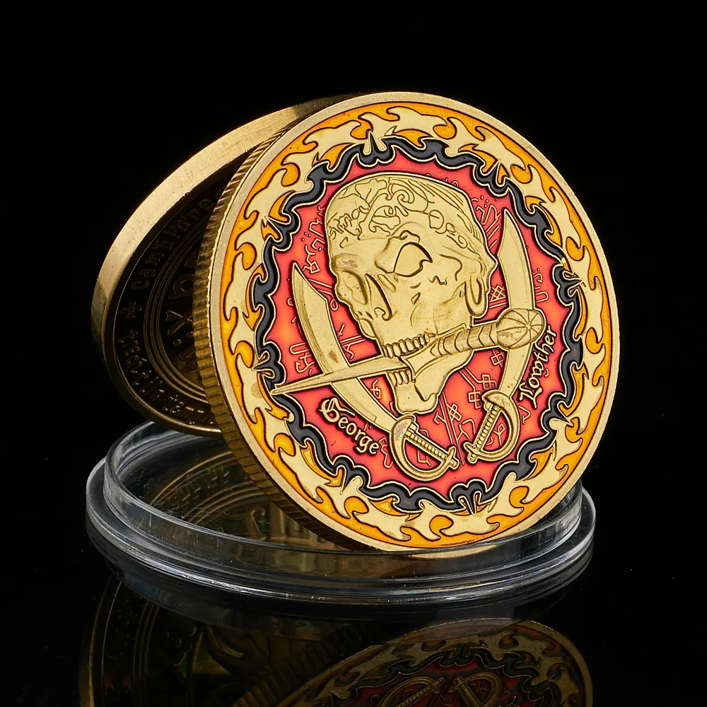 

Skull Pirate Ship Treasure Coin Lion of The Sea Running Wild Commemorative Challenge Coin