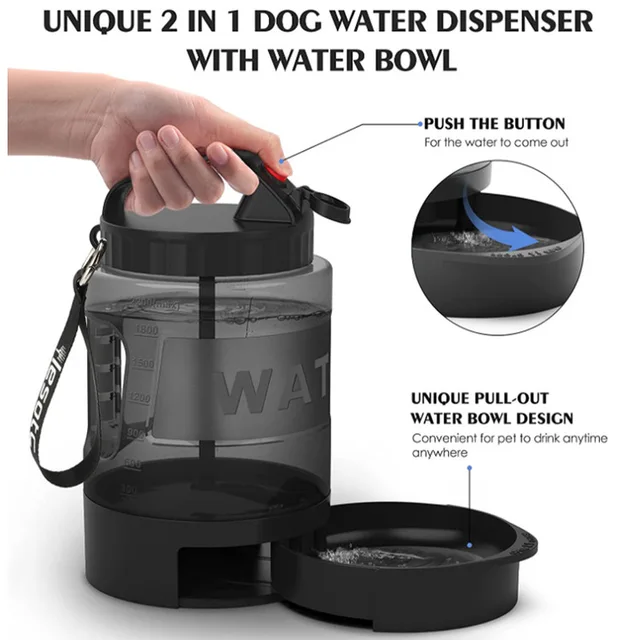 2.2L Dog Water Bottle Large Capacity Drinking Water Bottle Outdoor Sports Water Bottle Outdoor Cat and Dog Water Bottle 2
