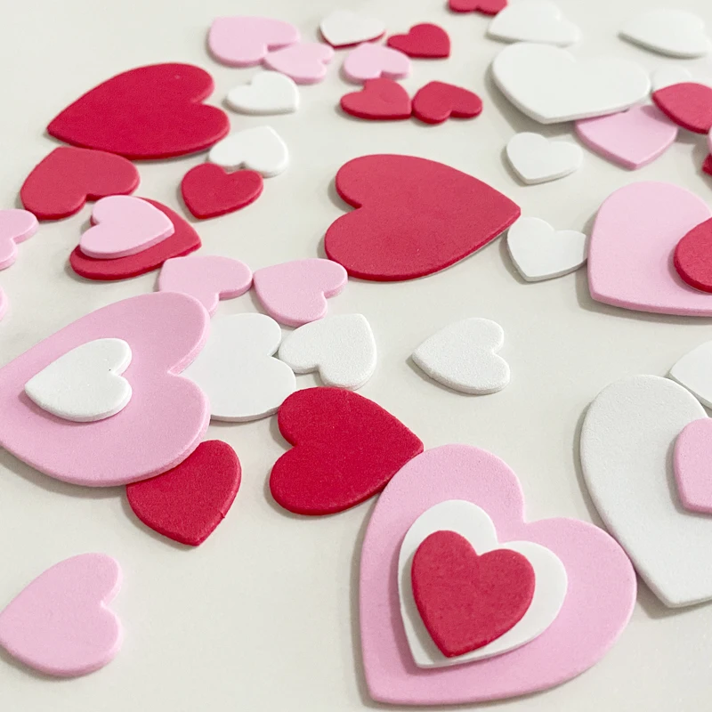 

60pcs/bag Foam Love Hearts EVA Self-Adhesive Stickers Valentines' Days Home Wedding Party Decoration Kid's Craft DIY Toys Gifts