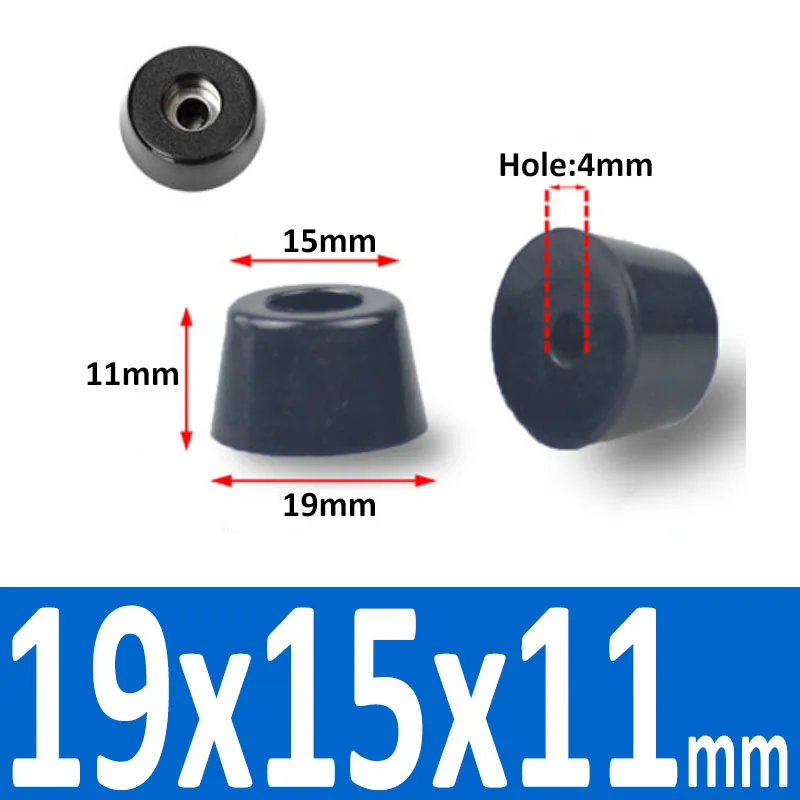 Black Synthetic Rubber Non-Slip Table Foot Pads with Gasket for Furniture and Speakers (4/8/10/20 Pcs)