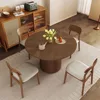 Round Dining Table for 4, Modern Farmhouse Kitchen Table, 47 Inch Small Circle Dining Tables with Wood Strip Base for Kitchen Li 3