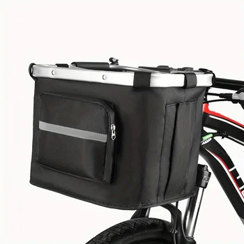 1pc cestino per bici pieghevole piccolo portabici per cani gatto anteriore cestino per manubrio per bicicletta rimovibile sgancio rapido facile installazione