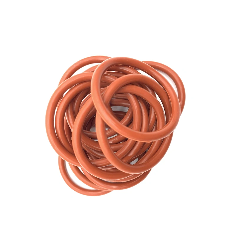VMQ-레드 실리콘 O 링 CS 3mm OD 10 70mm 50 개, 식품 등급 방수 와셔 고무 절연 원형 씰 개스킷