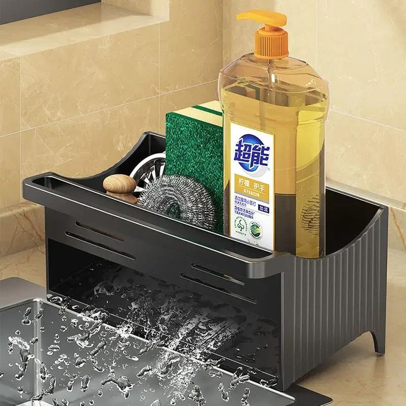 Porta Spugna da Cucina Senza Forare, Organizer Lavello in Acciaio Inox