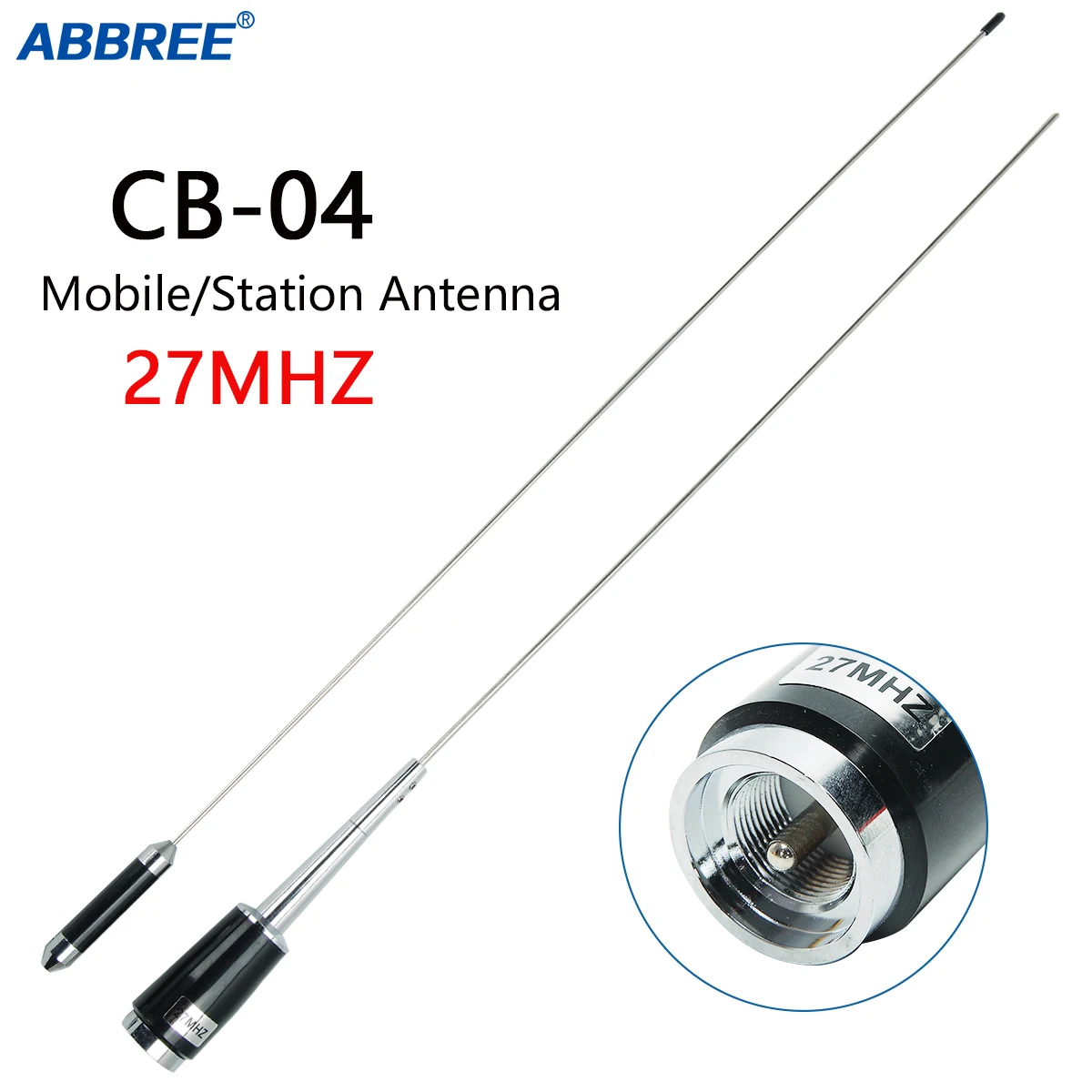 ABBREE CB-04 26-28MHz CB Radio Antenna 27MHz 3.5dBi High Gain PL259 Connectors for CB-27 CB-40M AT-6666 AT-5555N Walkie Talkie |