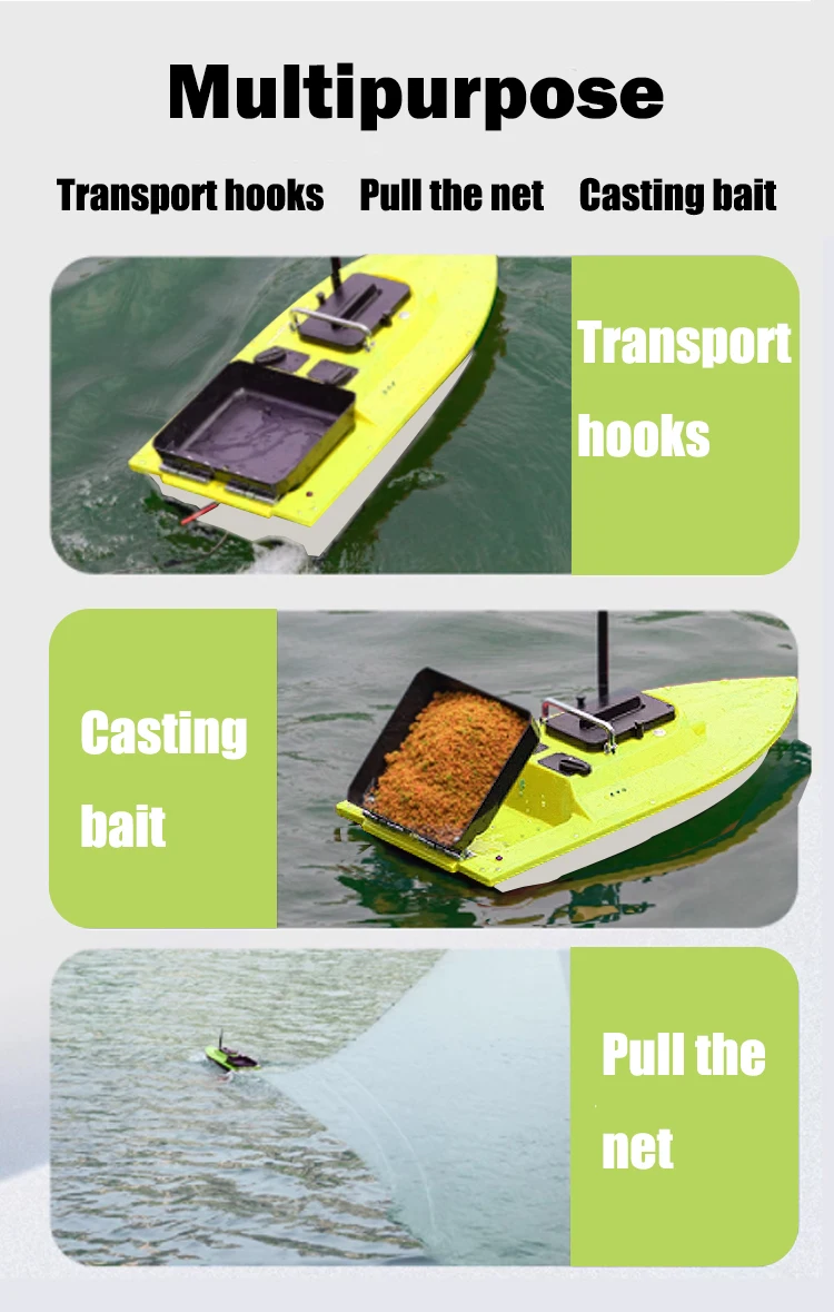 Description Picture 5 of item12V GPS Rc Bait Boat 500M Intelligent Cruise Control One Click Return High Speed Night Fishing Pulling Net Towing Hook Carp Boat