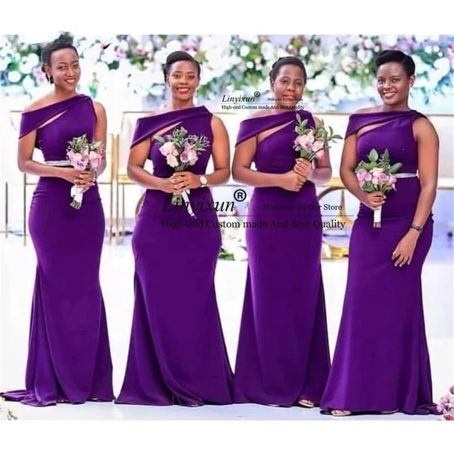 Black And Purple Bridesmaid Dresses