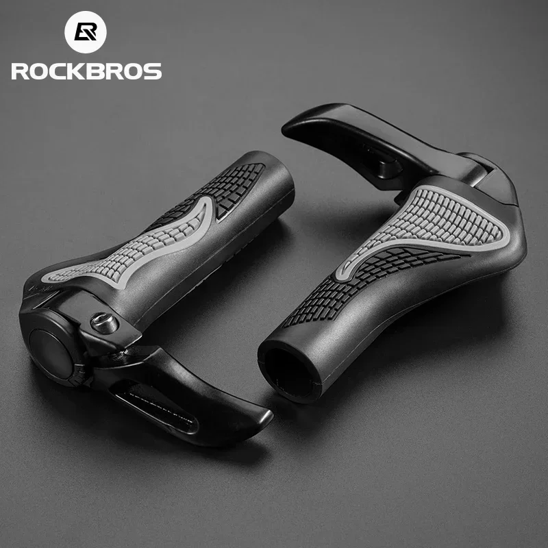 ROCKBROS MTB Bicycle Grips Horns Shofar Vice Handlebar Grips Cycling Shockproof Dust-proof Bike Rubber Bilateral Locked