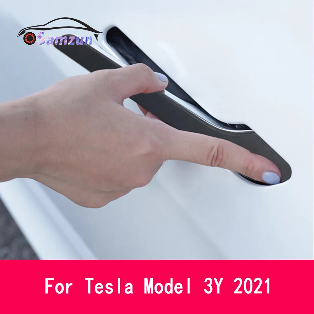 

Tesla Model 3 Model Y Car Exterior Door Handle Cover Decoration Stickers Accessories ABS Plastic Modification Kit Protector