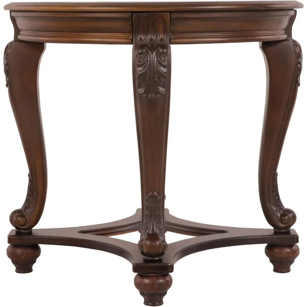 T499-6 Round End Table, 0, Dark Brown 4