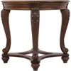 T499-6 Round End Table, 0, Dark Brown 4