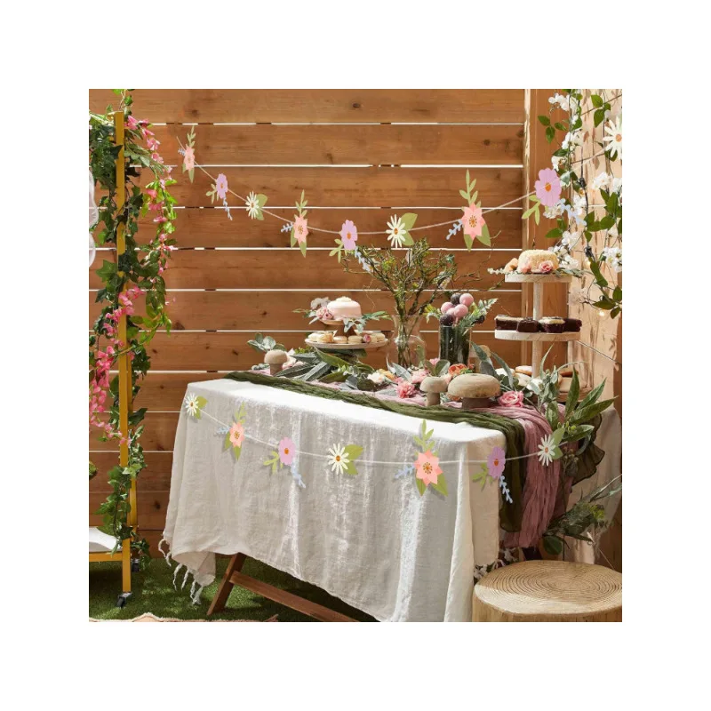 16ft Colorful Paper Flower Garlands Floral Backdrop Party Decoration Birthday Garden Party Picnic Woodland Wedding Girl Birthday