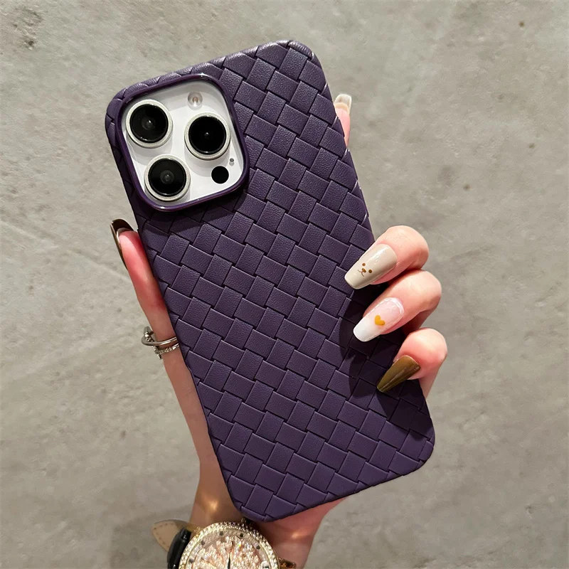 Luxury Woven Grid Breathable Mesh Cooling Phone Case - Thin Soft Silicone Cover