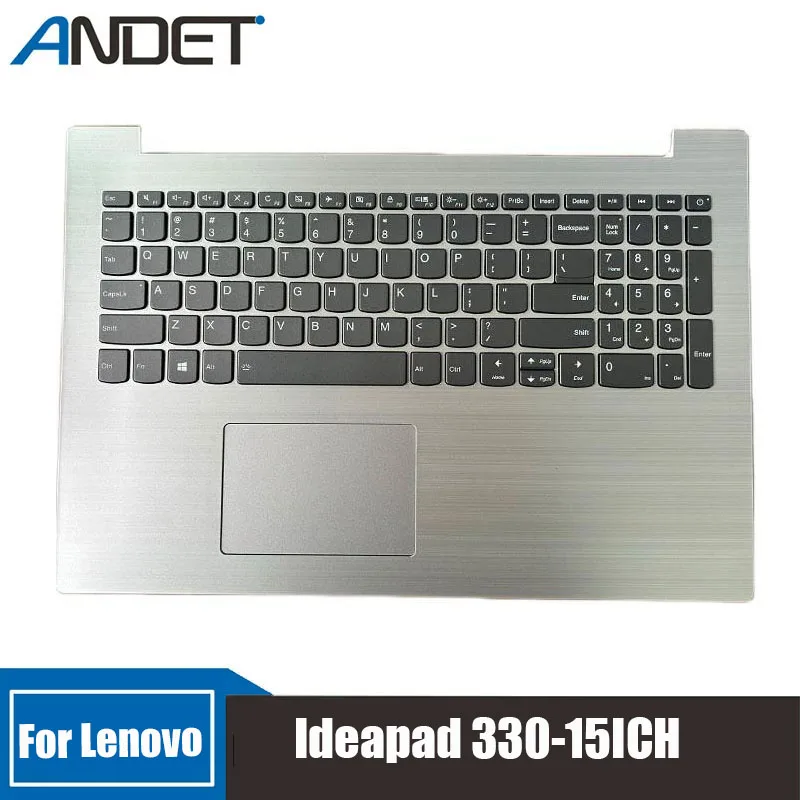 

New Original For Lenovo Ideapad 330-15ICH Silver English US Keyboard Palmrest C Cover With Backlight Accessories 5CB0R46921
