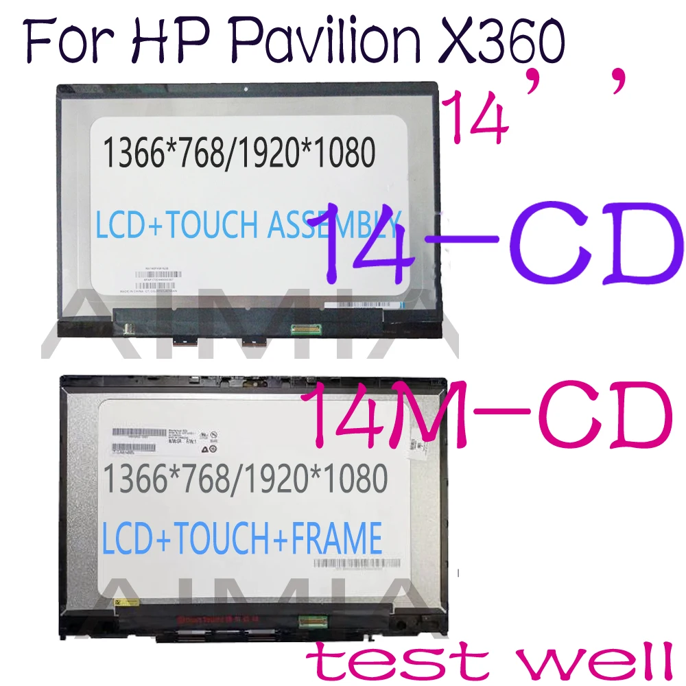 

Original 14'' LCD For HP Pavilion X360 14-CD 14 CD Series L20555-001 L20553-001 LCD Display Touch Screen Digitizer Assembly