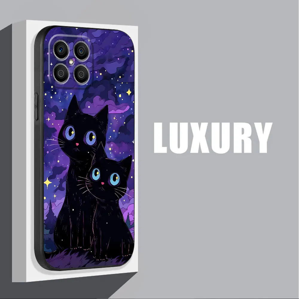 Starry Sky Cat Silicone Phone Case Cover