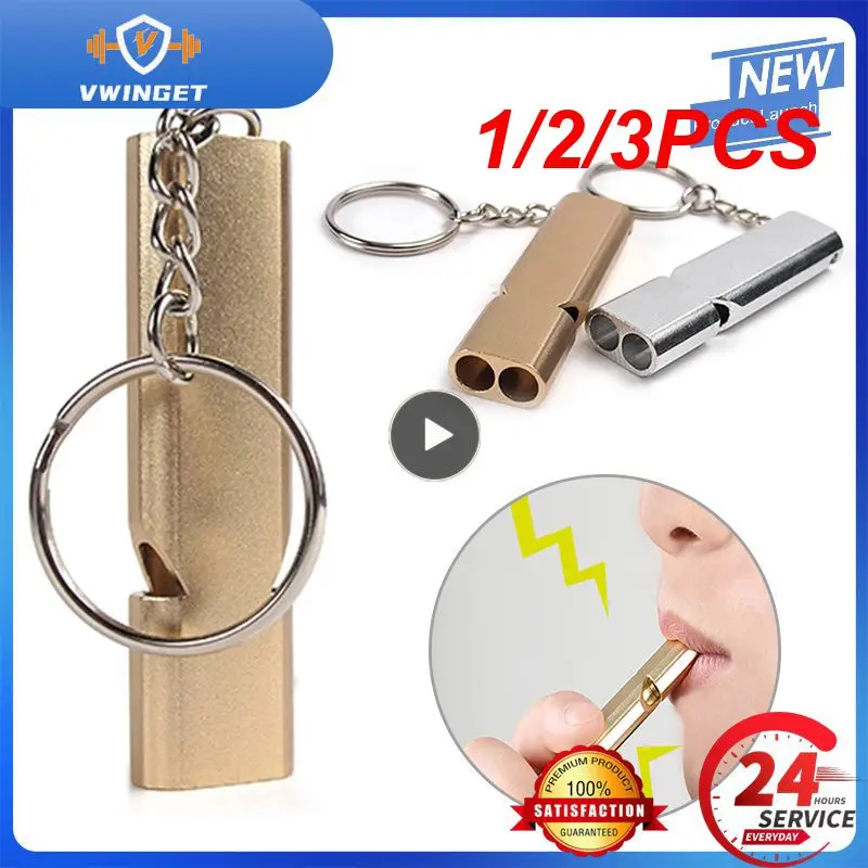 

1/2/3PCS Aluminum Whistle Outdoors High Decibel Portable Keychain Whistle Hiking Camping Survival Emergency Multifunction Team