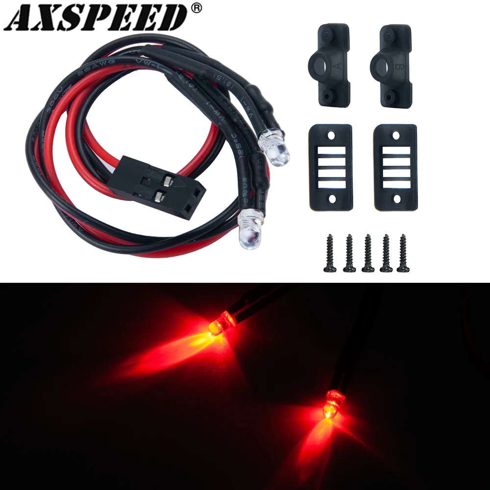 

Задний фонарь AXSPEEED, 2 светодиода, задний фонарь, прожектор, лампы для 1/24 Axial SCX24 AXI00001, детали для украшения автомобиля на гусеничном ходу с дистанционным управлением