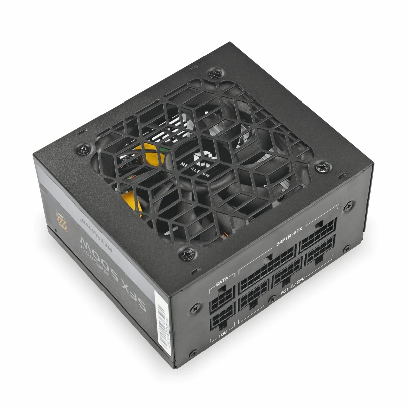 METALFISH SFX‑500W Black ist ein vollständig modulares 80 Plus Bronze Netzteil für Mini‑ITX und Micro‑ATX Gehäuse (kompakte Computergehäuse) mit 100–240 V Eingangsspannung.