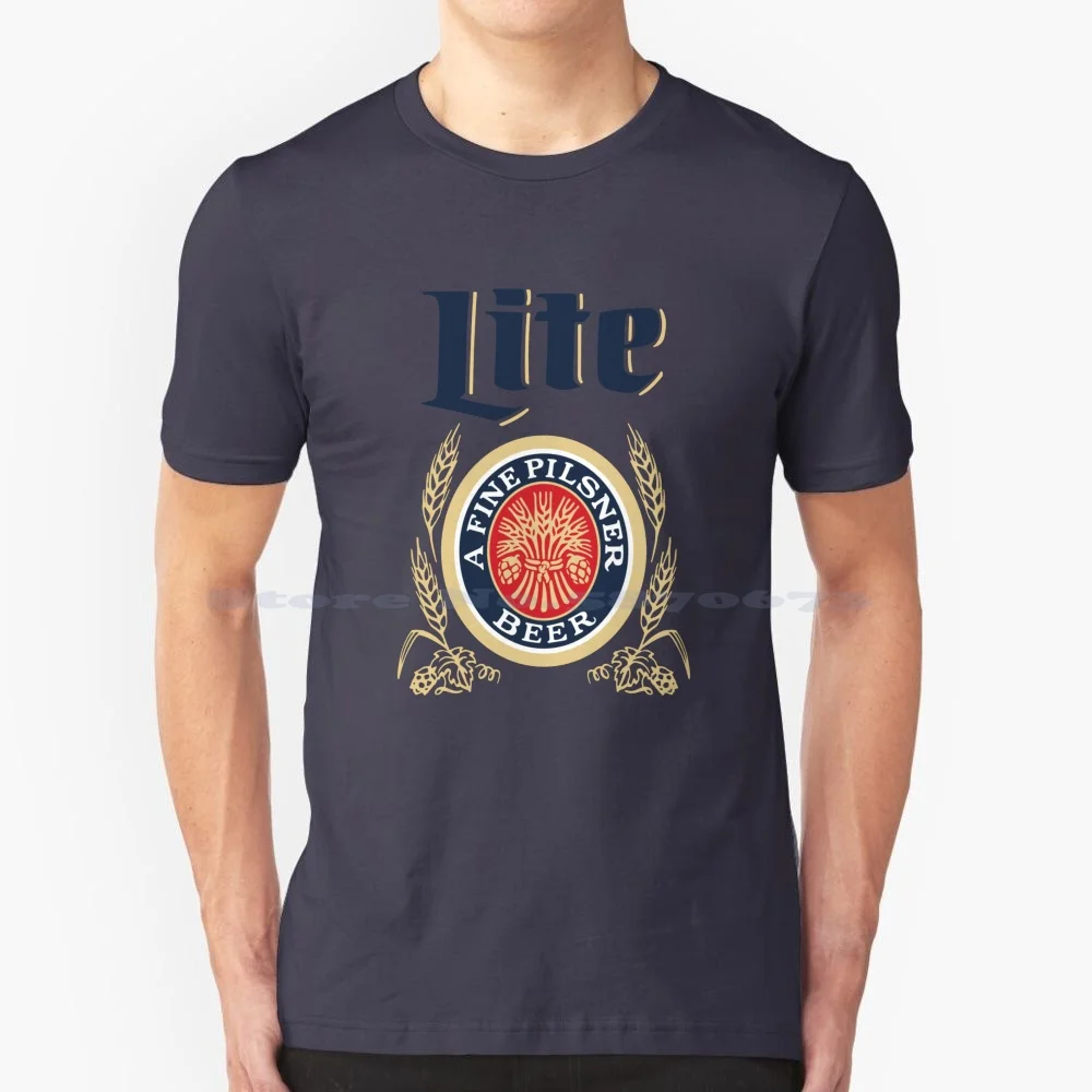 Classic Miller Brew Lite T Shirt 100% Cotone Tee Brew Trending Beer Logo Hineken Budweiser Carling Erdinger Mythos Paulaner
