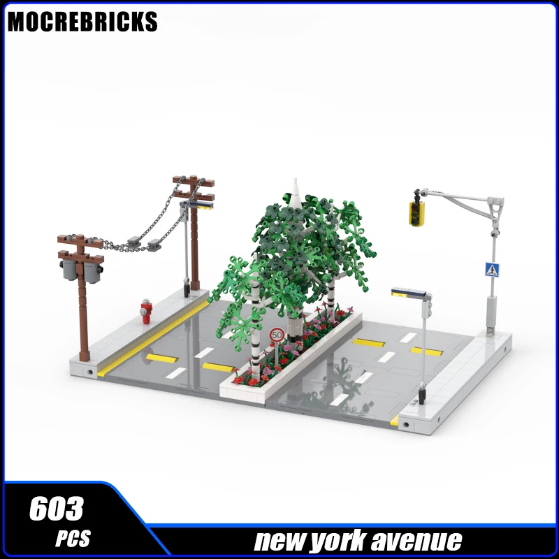 Moc-154042 City Street View New York Avenue Building Modularizzazione Building Block Assembly Model Brick Toy Regali Per Bambini