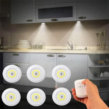 Dimmable LED Under Cabinet Light with Remote Control Battery Operated LED Closets Lights Wardrobe Bathroom lighting Night Light 1