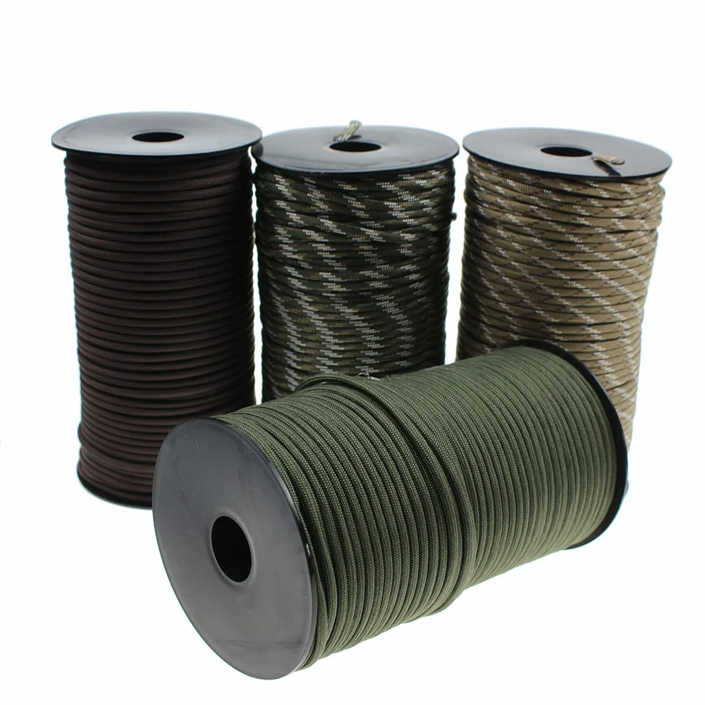 MAGT Corda da Campeggio Paracord, 50 M 4 MM di Spessore 7 Core Paracord Rescue Campeggio Corda da Esterno (Grigio