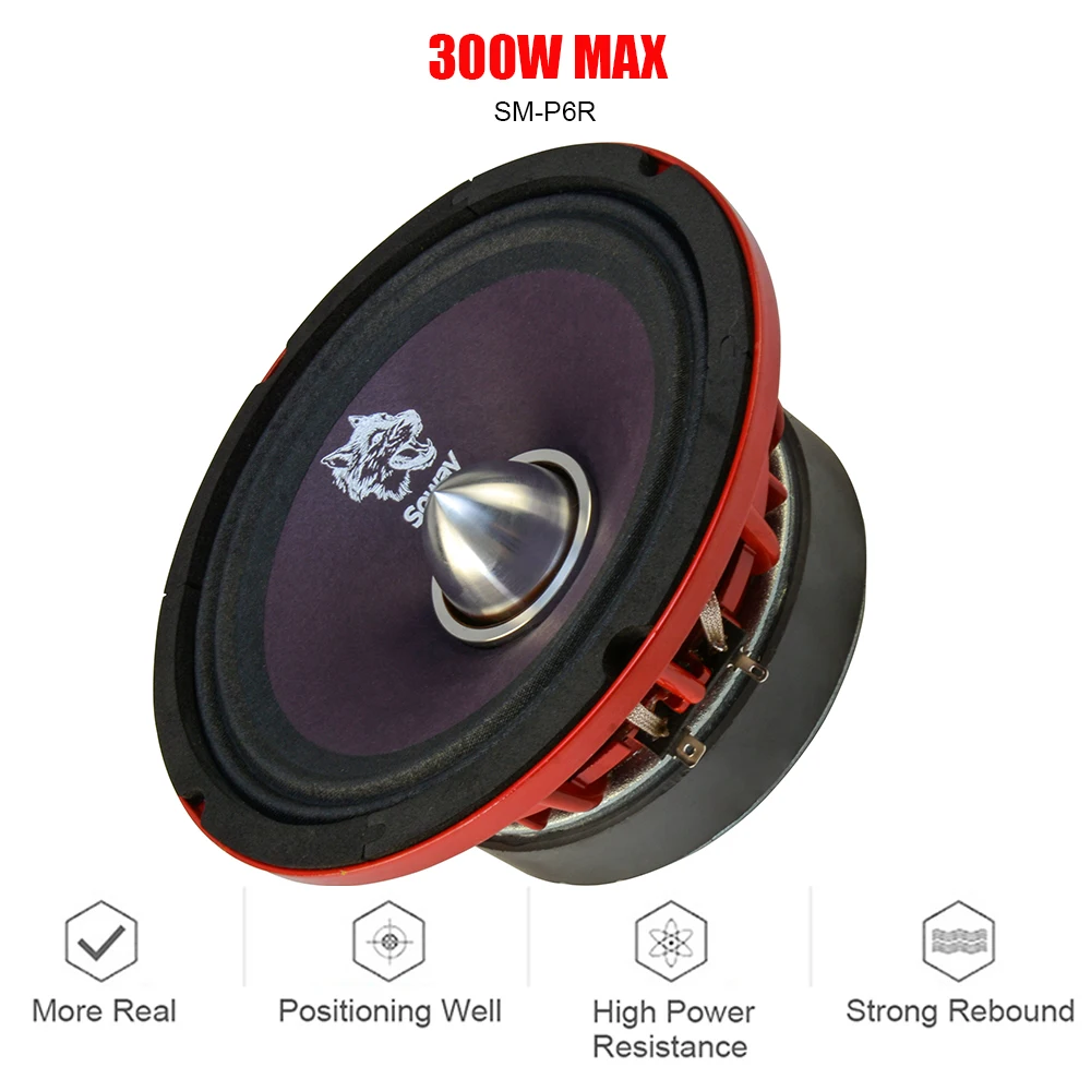 

1 Pcs 6.5 Inch Portable Midrange Audio Speaker 300W Voice Coil 38.5mm Bullet Loudspeakers for Automotive or DIY Home Theater