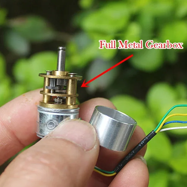 Micro 15Mm Ad Alta Precisione Full Metal Gearbox Gear Stepper Motor 2-Phase 4-Wire Stepping Gear Reducer Motor 12 Ohm Per Robot Car
