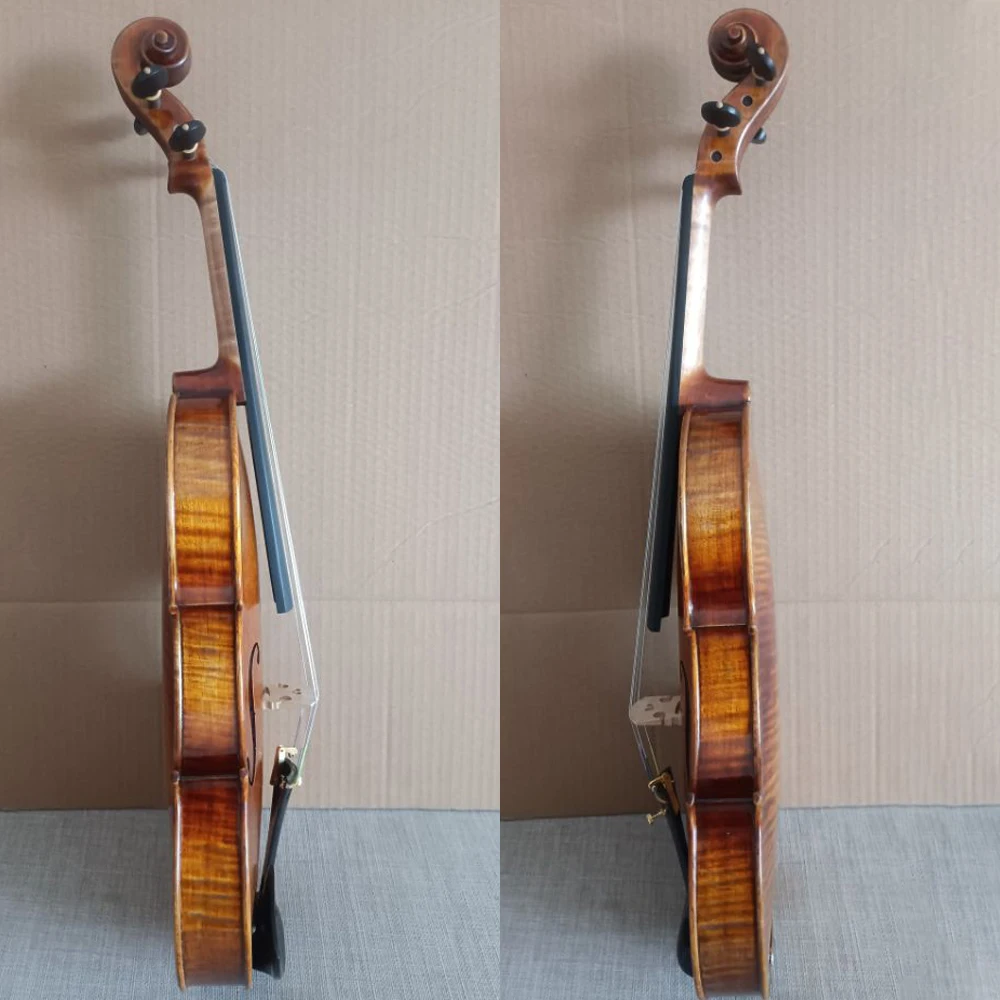 Over 20 years High-end handmade Italian vintage oily varnish 4/4 Violin Guarneri violino brazilian bow with Box