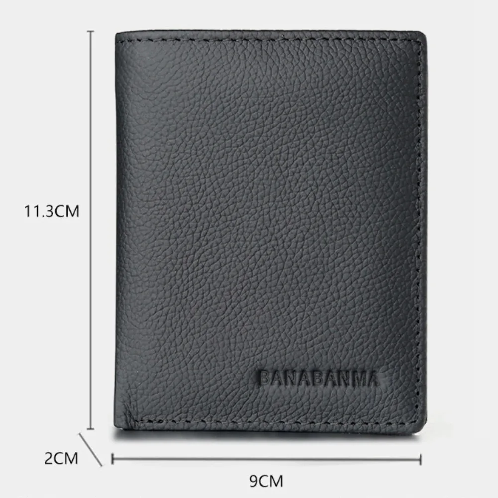 2026 Men’s Full-Grain Cowhide Wallet – Waterproof Short Card Holder 5