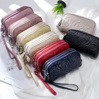 Genuine Leather Wallet Handbags For Women Embossing Process Rectangle Small Luxury Designer Female Messenger Purse 2