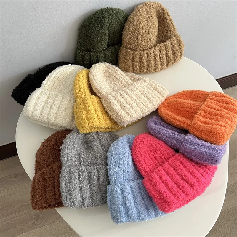 

VISROVER 12 Color New Big Solid Wool Woman Winter Hat Handfeeling Soft Unisex Autumn Bonnet Warm Beanies Skullie Gift Wholesales