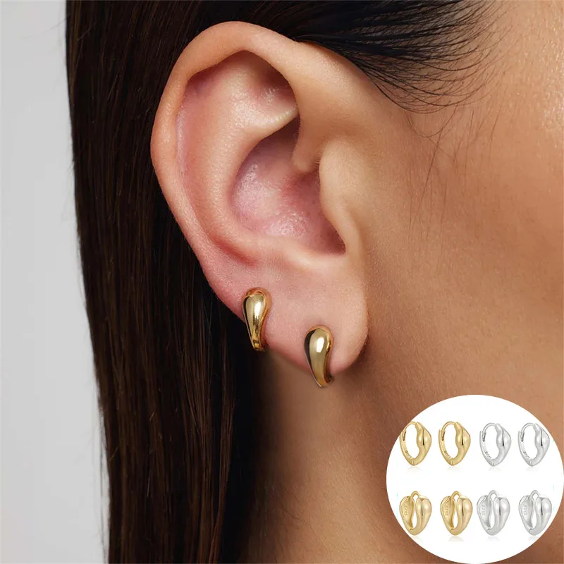 

100% 925 Sterling Silver Geometric Earring for Women Girl Simple Fashion Smooth Cone Design Jewelry Party Gift Dropshipping