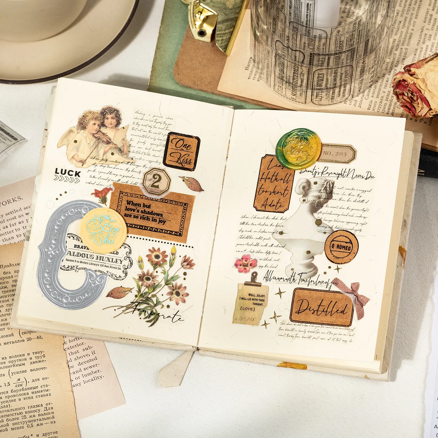 워드 테어터 시리즈 빈티지 영어 텍스트 풍경 PET 테이프 창의적인 DIY 저널 재료 콜라주 스크랩북킹 문구류