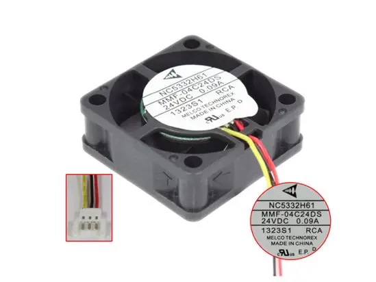 

Трехпроводный охлаждающий вентилятор для сервера Melco MMF-04C24DS DC 24 В 0,09a 40x40x15 мм